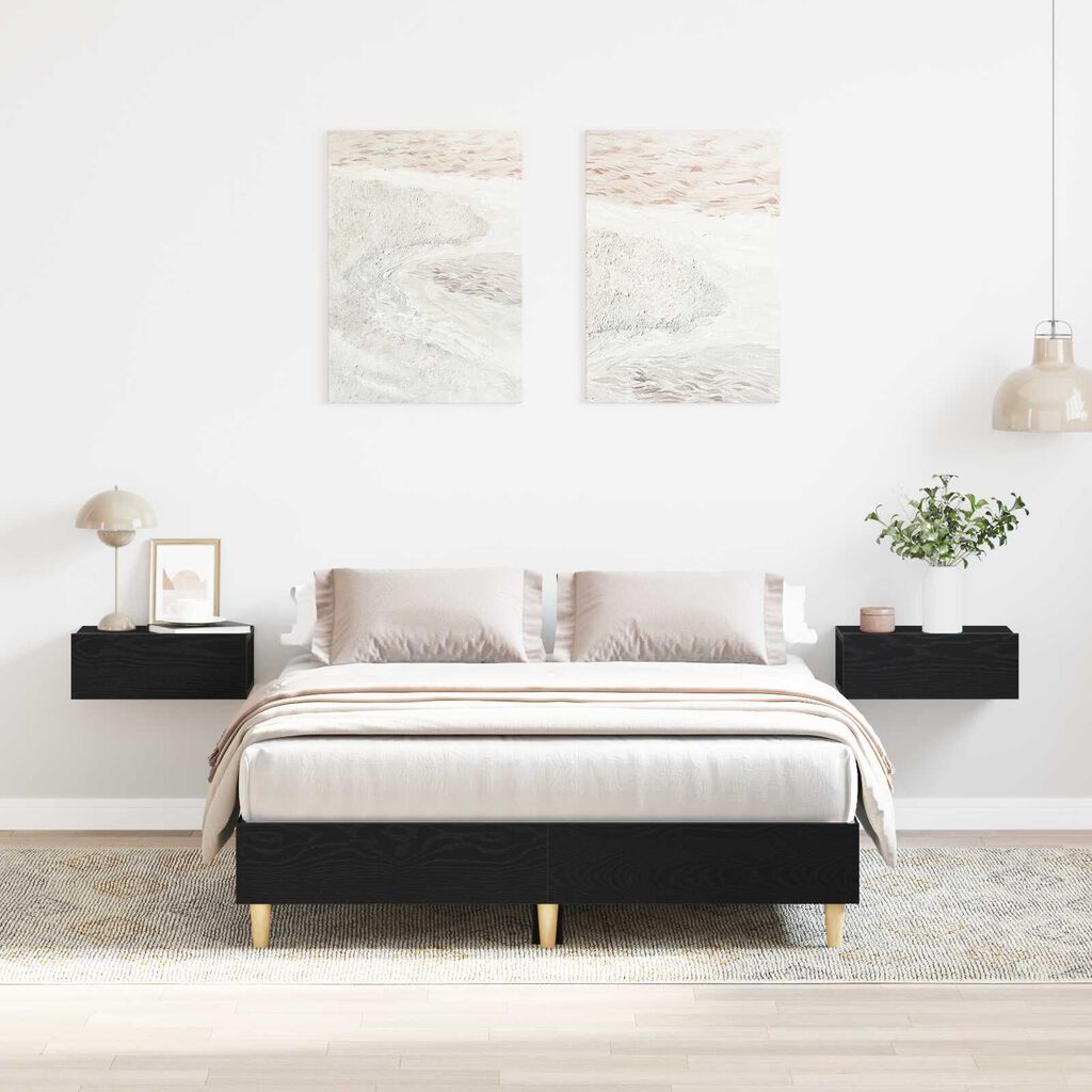 vidaXL Σκελετός Κρεβατιού Μαύρη δρυς 120 x 200 cm Επεξεργασμένο ξύλο