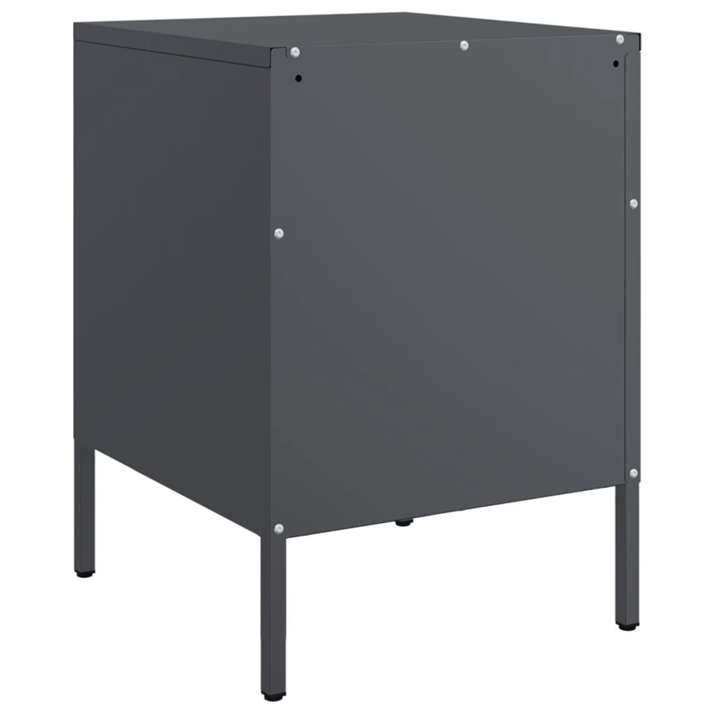 vidaXL Κομοδίνα 2 τεμ. Ανθρακί 36x39x50,5 εκ. από Χάλυβα