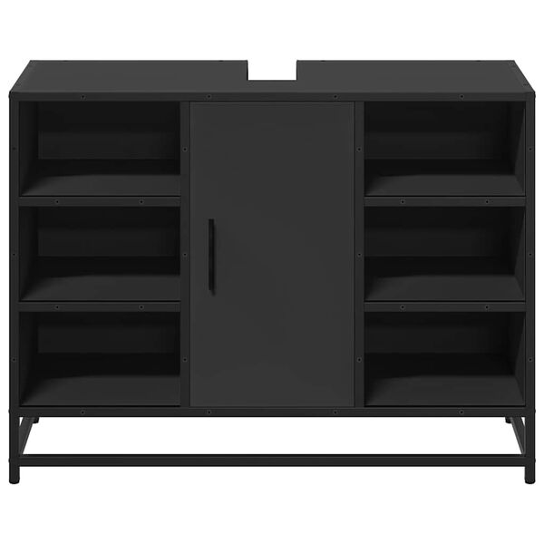 vidaXL Ντουλάπι Μπάνιου Νιπτήρα Μαύρο 80 x 33 x 60 εκ. Επεξ. Ξύλο