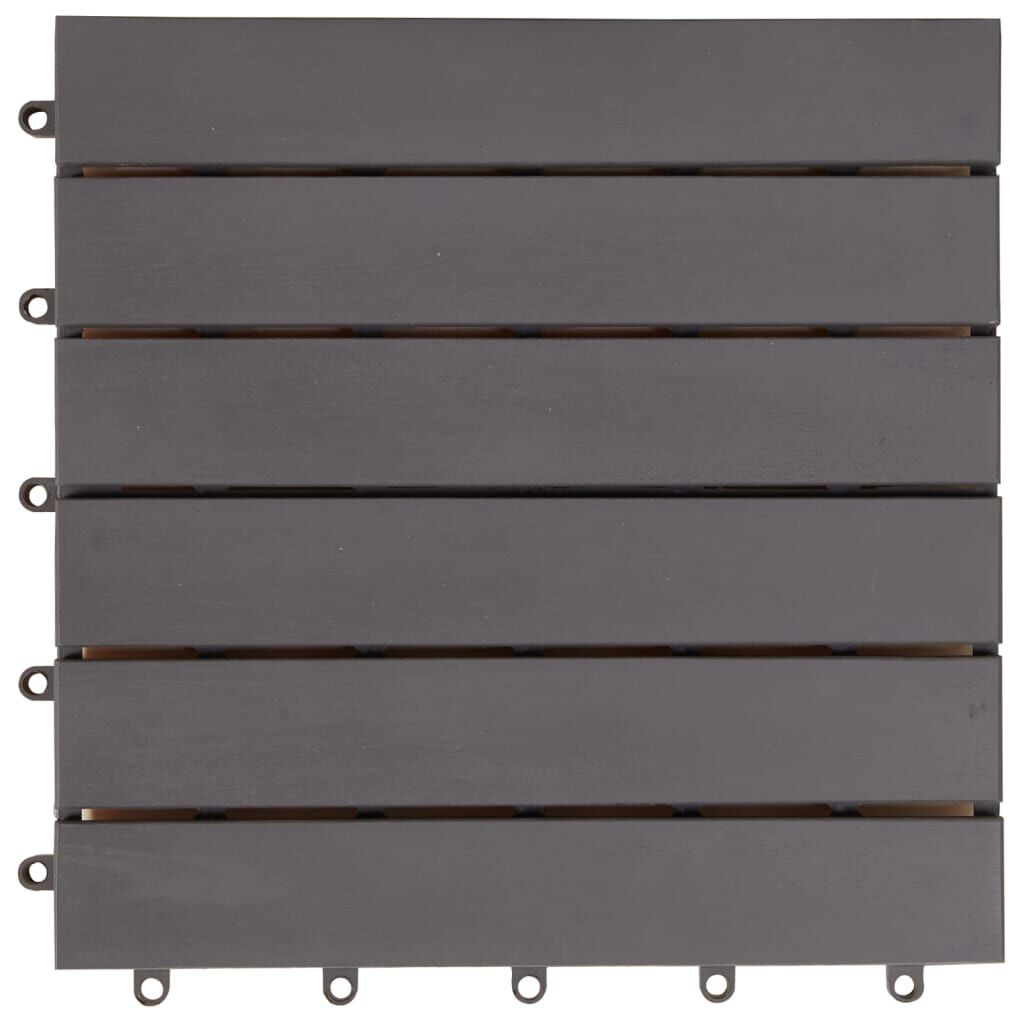 vidaXL Πλακάκια Deck 30 τεμ. Γκρι Πατίνα 30x30 εκ. Μασίφ Ξύλο Ακακίας
