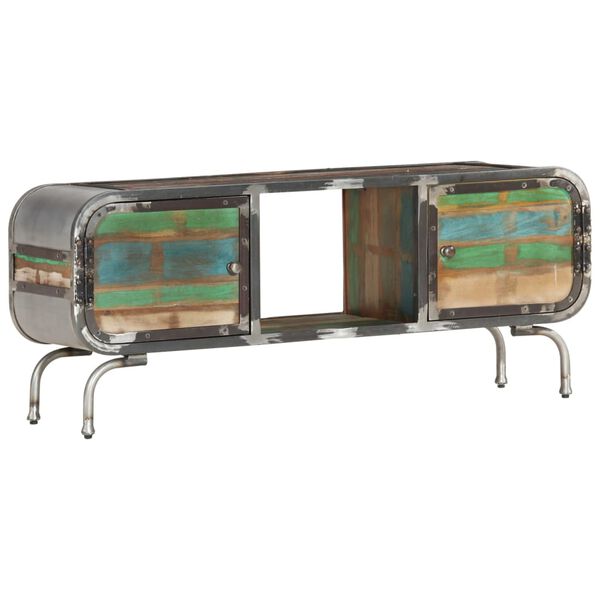 vidaXL Έπιπλο Τηλεόρασης 110x30x42εκ. Πολύχρωμο από Μασίφ Ανακυκ. Ξύλο