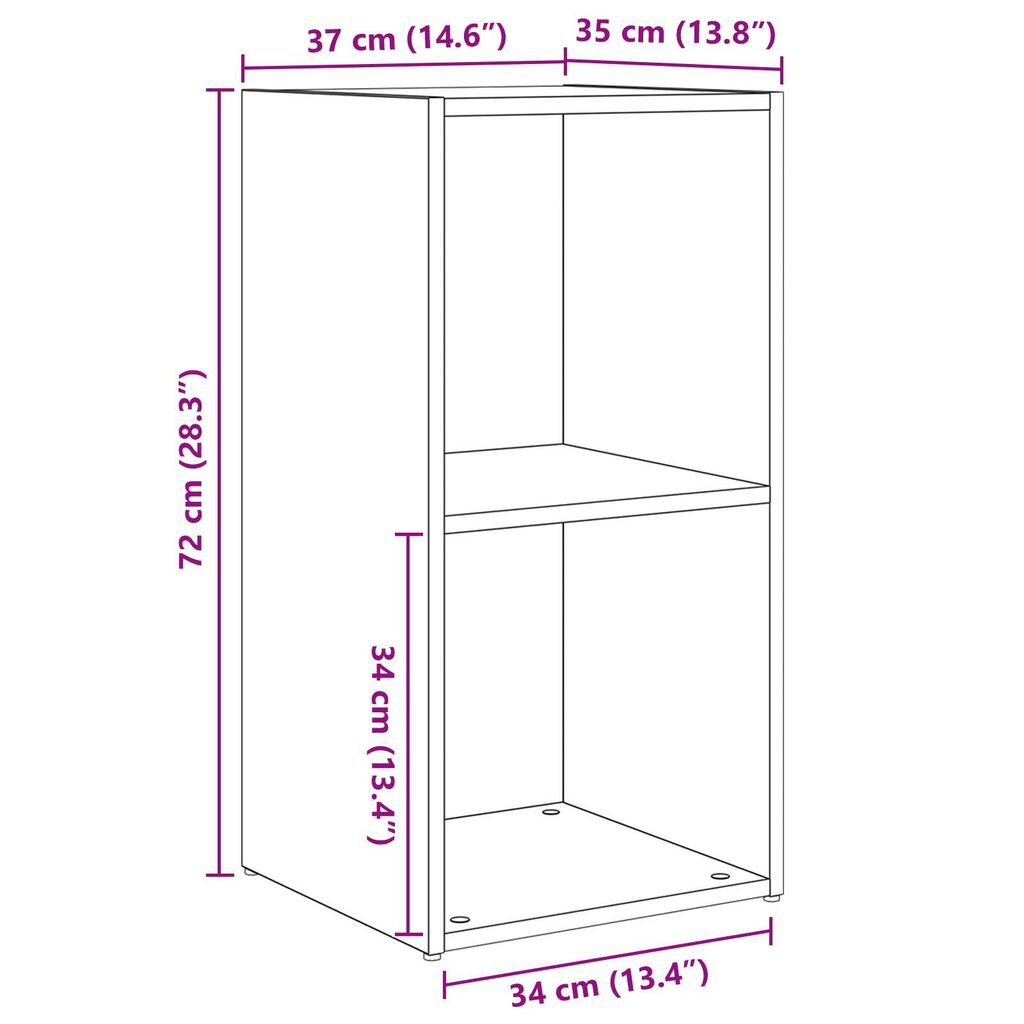 vidaXL Σετ επίπλου τηλεόρασης 2 pcs Χειροποίητη δρυς 72 x 35 x 36.5 cm