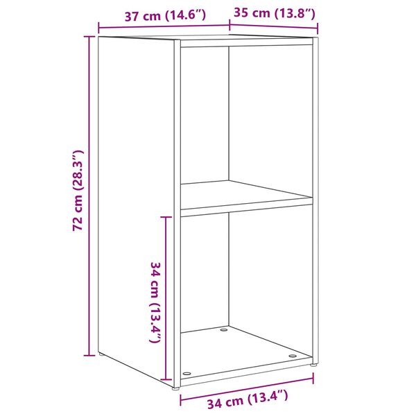 vidaXL Σετ επίπλου τηλεόρασης 2 pcs Χειροποίητη δρυς 72 x 35 x 36.5 cm