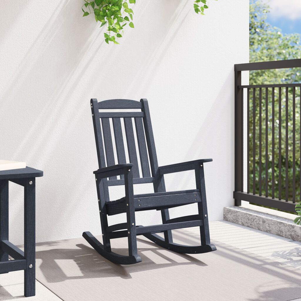 vidaXL Κουνιστή Καρέκλα Κηπου Ναυτικό μπλε 70x92x108 εκ. HDPE