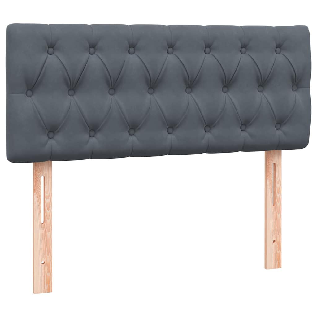 vidaXL Κρεβάτι Boxspring με Στρώμα Σκούρο Γκρι 120x210 εκ. Βελούδινο