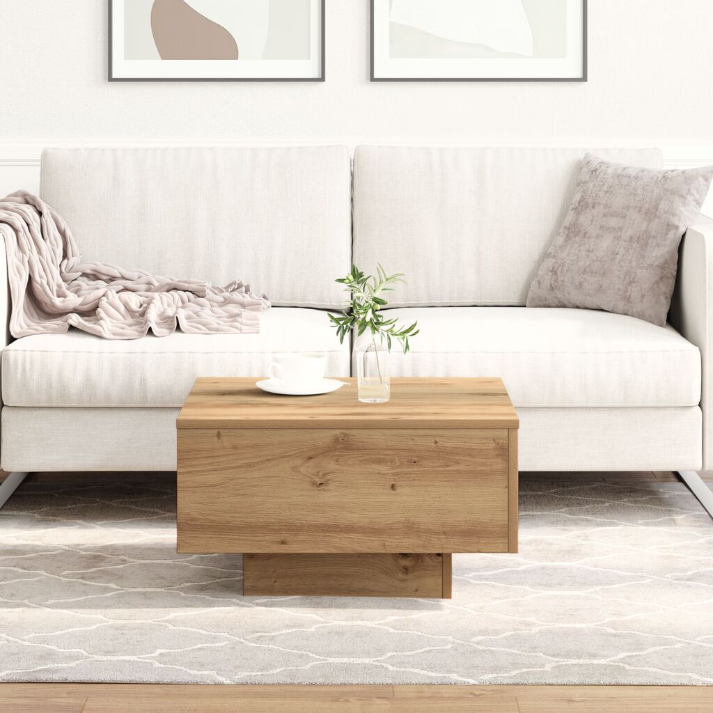 vidaXL Τραπέζι Σαλονιού Artisian από Δρυό 55x55x31 εκ. Φτιαγμένο από ξύλο