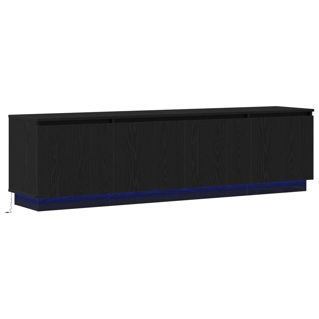 vidaXL Βιτρίνα τηλεόρασης με LED Μαύρη δρυς 180 x 38 x 49 εκ