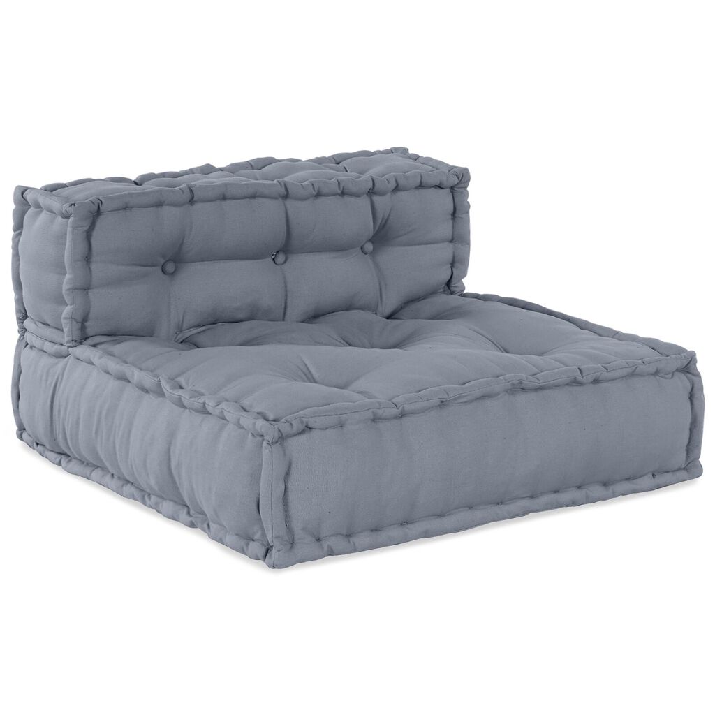 vidaXL Σαλονιού 4 Καθισμάτων Modular Pouffe Σαφάρι Γκρι Ύφασμα