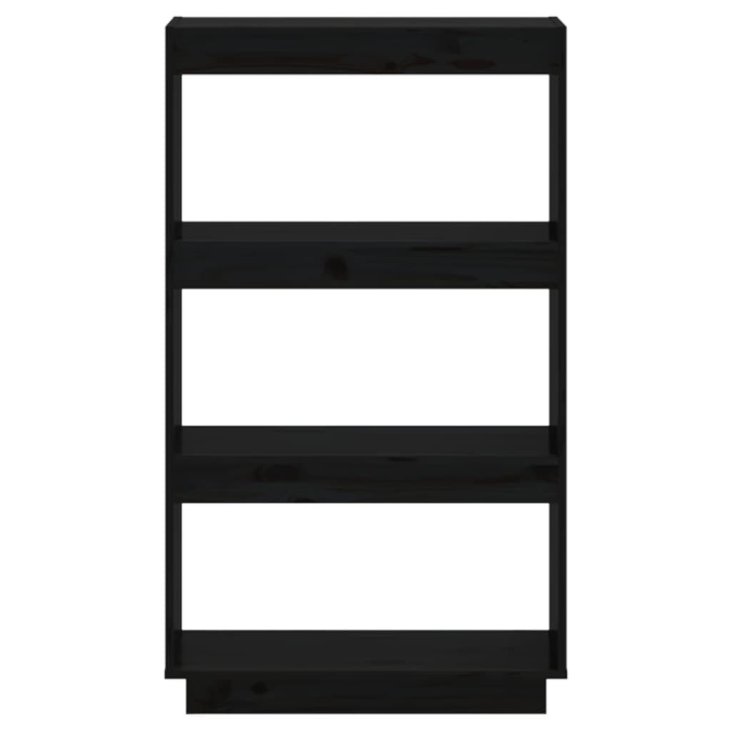 vidaXL Βιβλιοθήκη/Διαχωριστικό Χώρου Μαύρο 60x35x103 εκ. Μασίφ Πεύκο