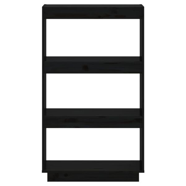 vidaXL Βιβλιοθήκη/Διαχωριστικό Χώρου Μαύρο 60x35x103 εκ. Μασίφ Πεύκο