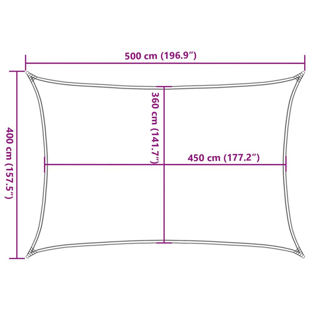 vidaXL Πανί Σκίασης Ορθογώνιο Πορτοκαλί 4x5 μ. από HDPE 160 γρ/μ²