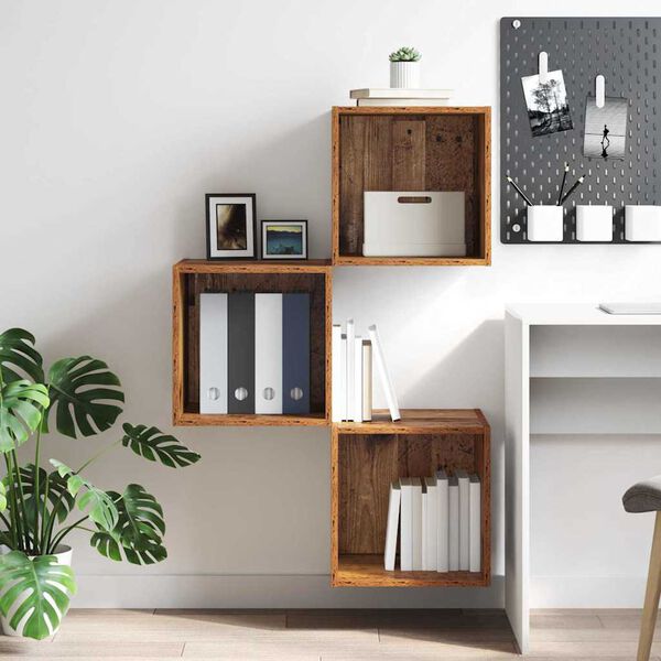 vidaXL Ντουλάπα Τοίχου Παλιό ξύλο 37 x 37 x 37 εκ Επεξεργασμένο ξύλο