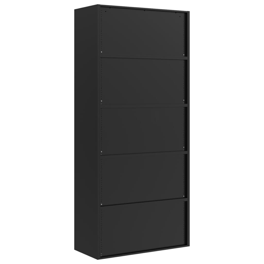 vidaXL Αρχειοθήκη Μαύρη 90 x 40 x 200 εκ. από Ατσάλι