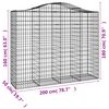 vidaXL Συρματοκιβώτια Τοξωτά 9 τεμ. 200x50x160/180 εκ. Γαλβαν. Ατσάλι