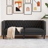vidaXL Καναπές Chesterfield Μαύρο 174 x 74.5 x 70.5 εκ. Τεχνητό δέρμα