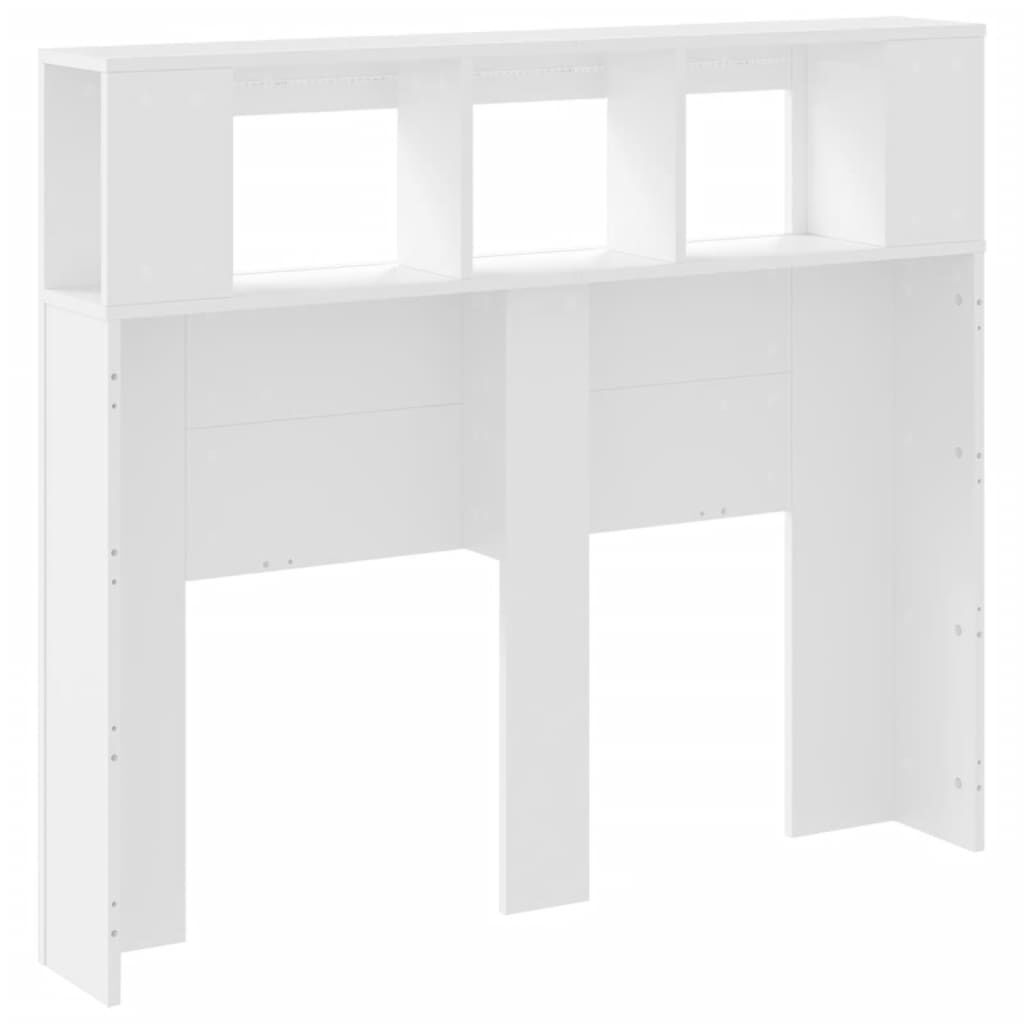 vidaXL Κεφαλάρι Κρεβατιού με LED Λευκό 120x18,5x103,5 εκ Επεξεργ. Ξύλο
