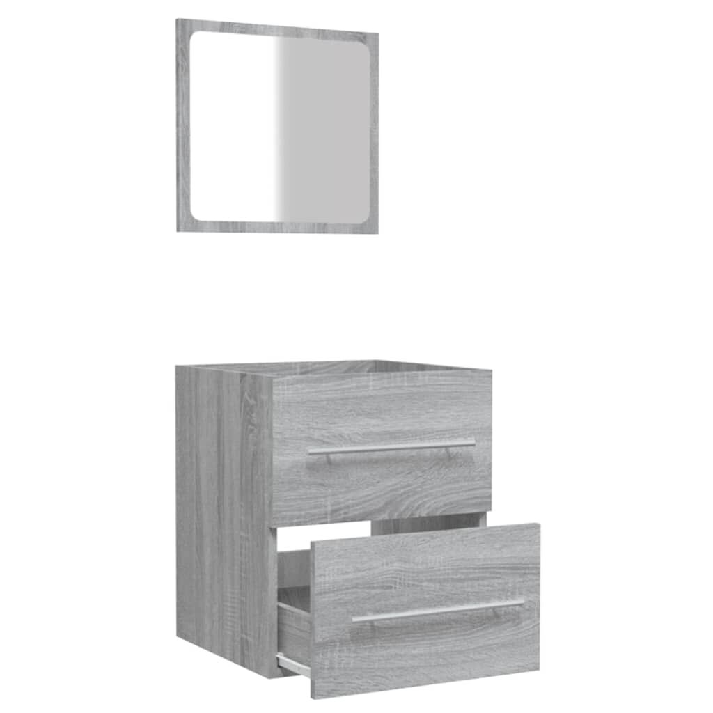 vidaXL Ντουλάπι Μπάνιου με Καθρέφτη Γκρι Sonoma 41x38,5x48 εκ.