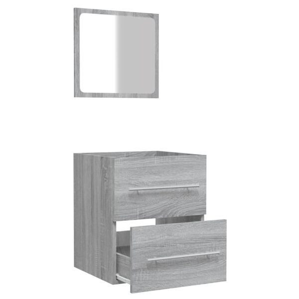 vidaXL Ντουλάπι Μπάνιου με Καθρέφτη Γκρι Sonoma 41x38,5x48 εκ.