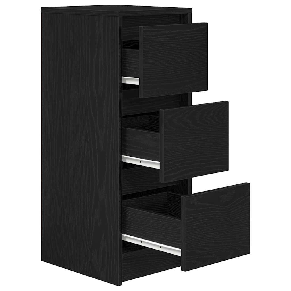 vidaXL Sideboard Μαύρη βελανιδιά 29,5x34x76 cm Κατασκευασμένο ξύλο