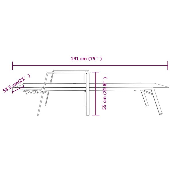 vidaXL Ξαπλώστρα Κρεμ από Ατσάλι και Ύφασμα Textilene
