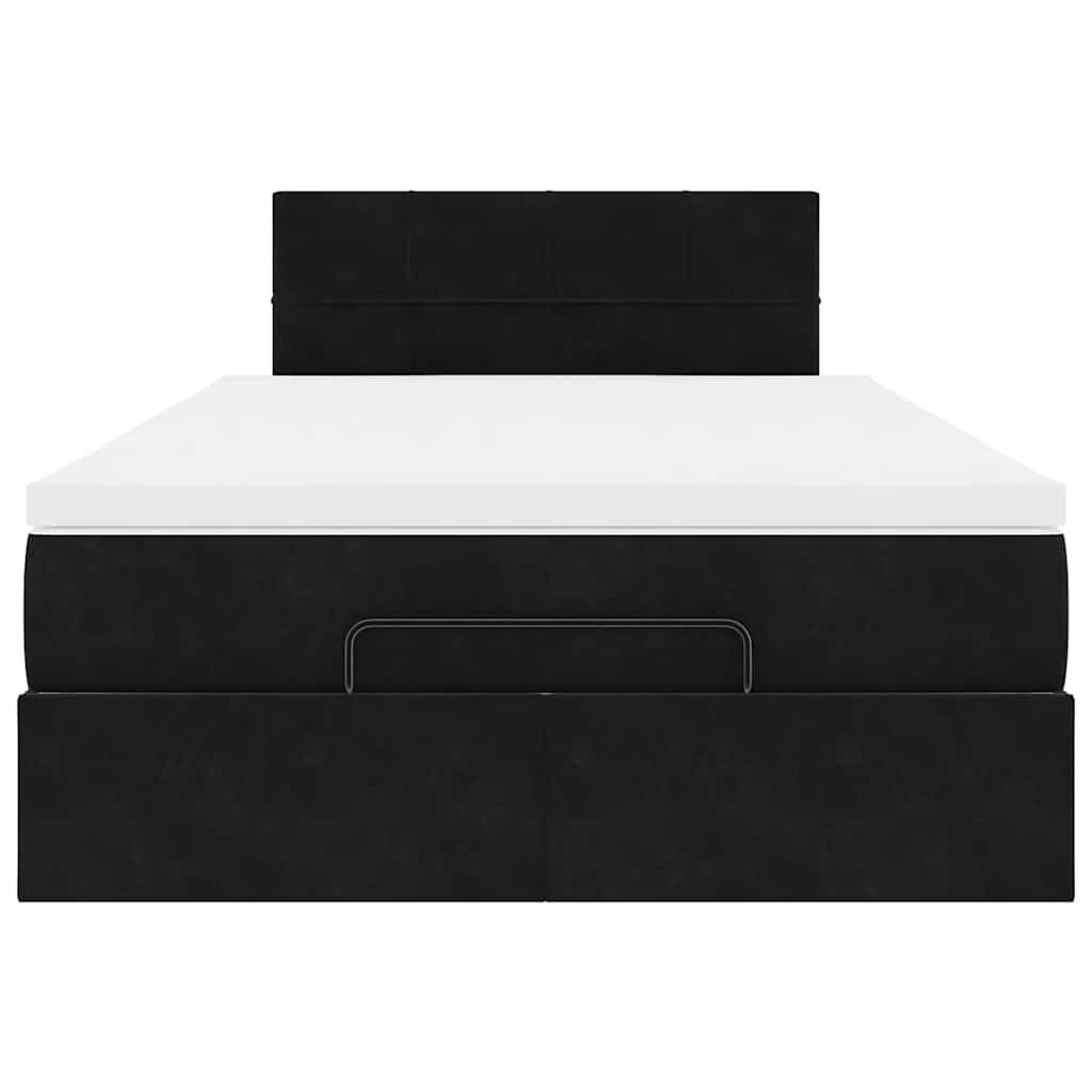 vidaXL Οθωμανικό κρεβάτι με στρώμα Μαύρο 120x200cm Velvet