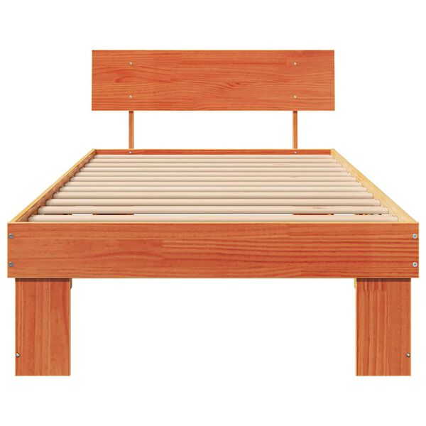 vidaXL Σκελετός Κρεβατιού Καφέ κεριού 75 x 190 cm Μασίφ ξύλο πεύκου