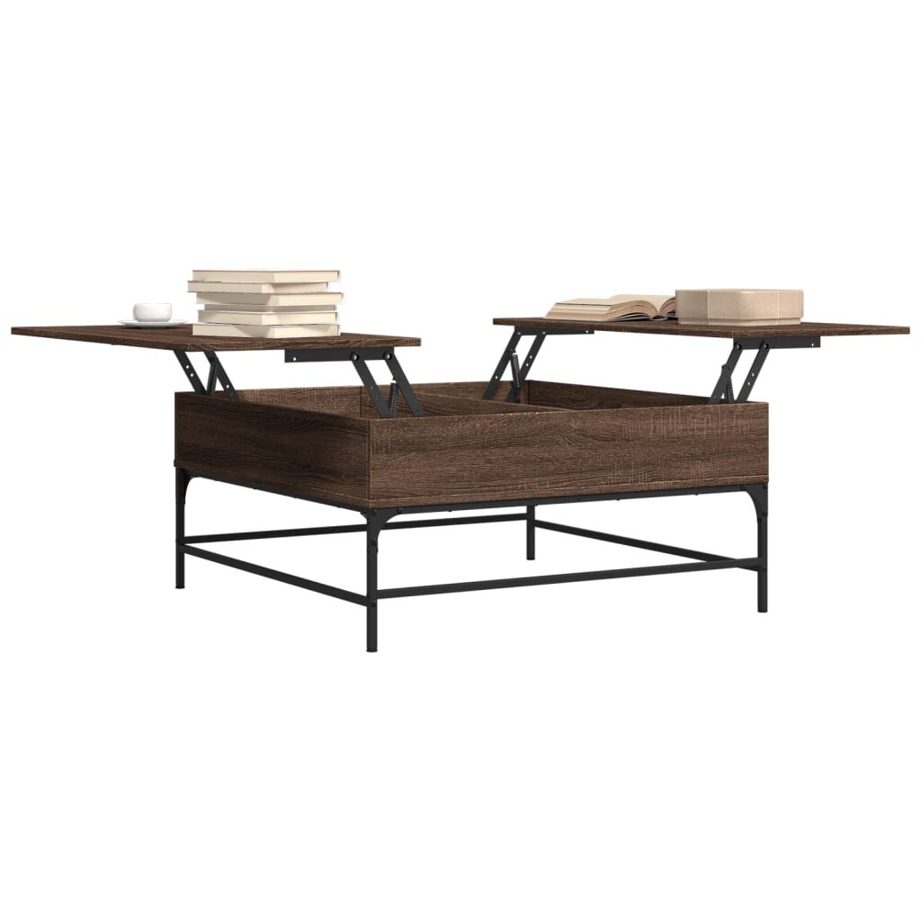 vidaXL Τραπεζάκι Σαλονιού Καφέ Δρυς 95x95x45 εκ. Επ. Ξύλο/Μέταλλο