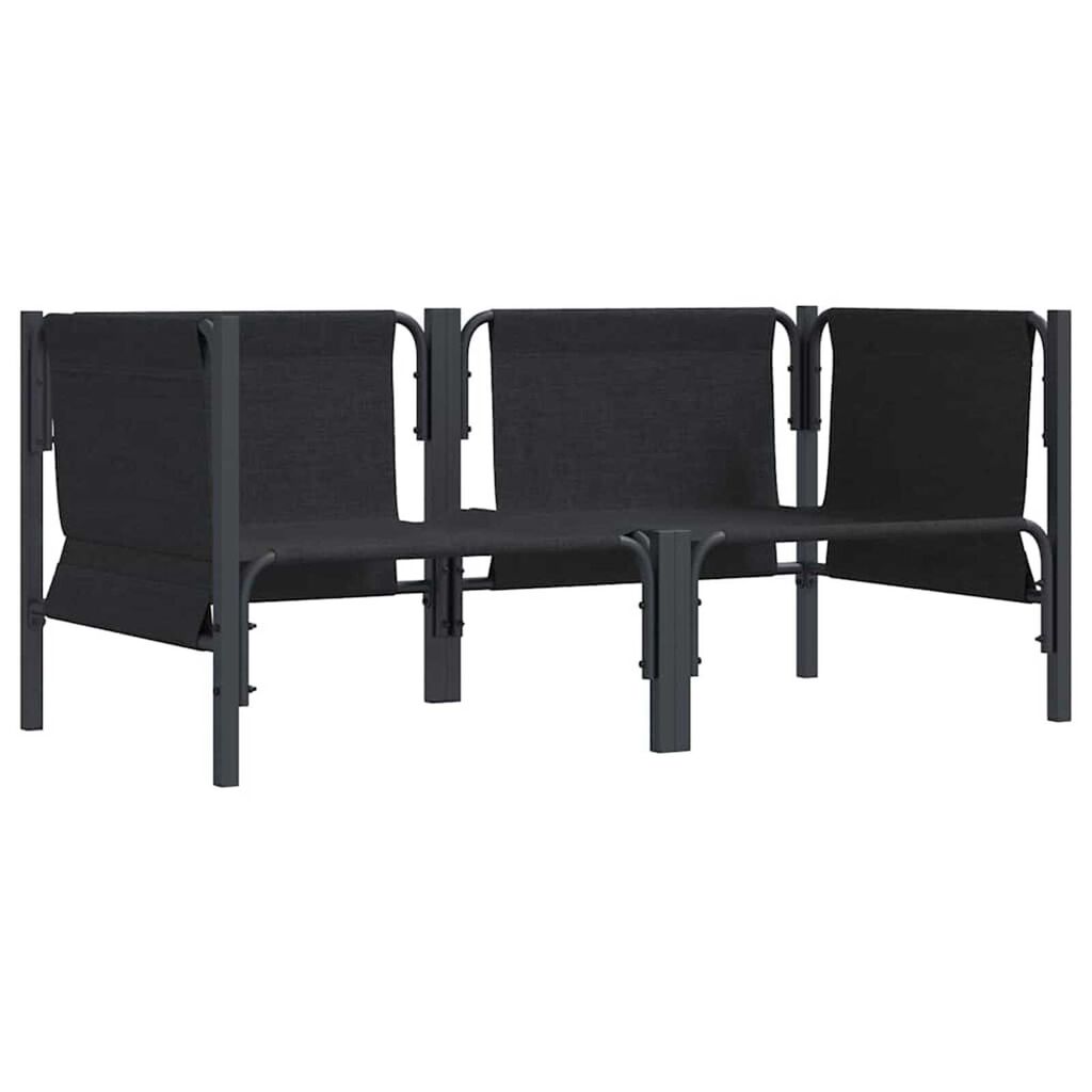 vidaXL Εξωτερικά Έπιπλα με μαξιλάρι με μαξιλάρι 2 pcs Ανθρακί Ατσάλι