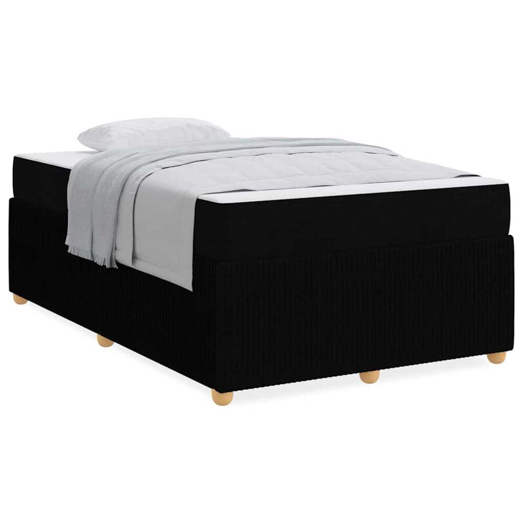 vidaXL Σκελετός κρεβατιού με στρώμα Μαύρο 120 x 200 cm ύφασμα