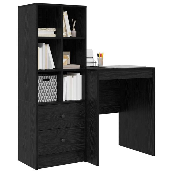 vidaXL Γραφείο με αποθηκευτικό χώρο 2 pcs Μαύρη δρυς 60 x 50 x 76 εκ.