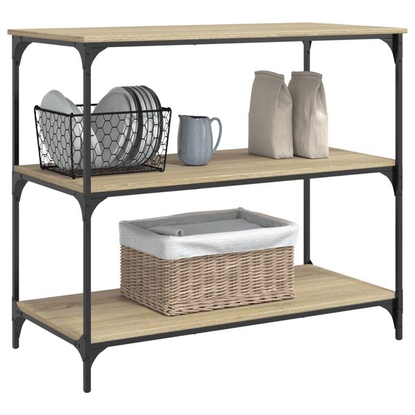 vidaXL Τρόλεϊ Κουζίνας Sonoma Δρυς 102x50x95 εκ. Επεξεργασμένο Ξύλο