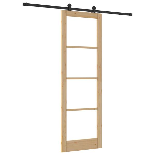 vidaXL Συρόμενη Πόρτα ORKDAL Καφέ 78 x 232 cm Ξύλο και μέταλλο