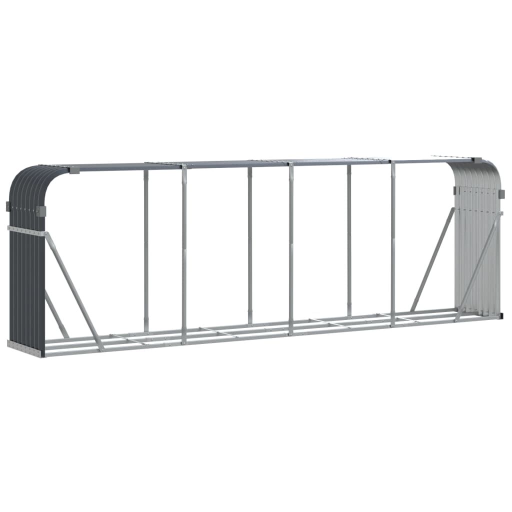 vidaXL Ξυλοθήκη Ανθρακί 300x45x100εκ. από Γαλβανισμένο Ατσάλι