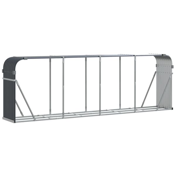vidaXL Ξυλοθήκη Ανθρακί 300x45x100εκ. από Γαλβανισμένο Ατσάλι