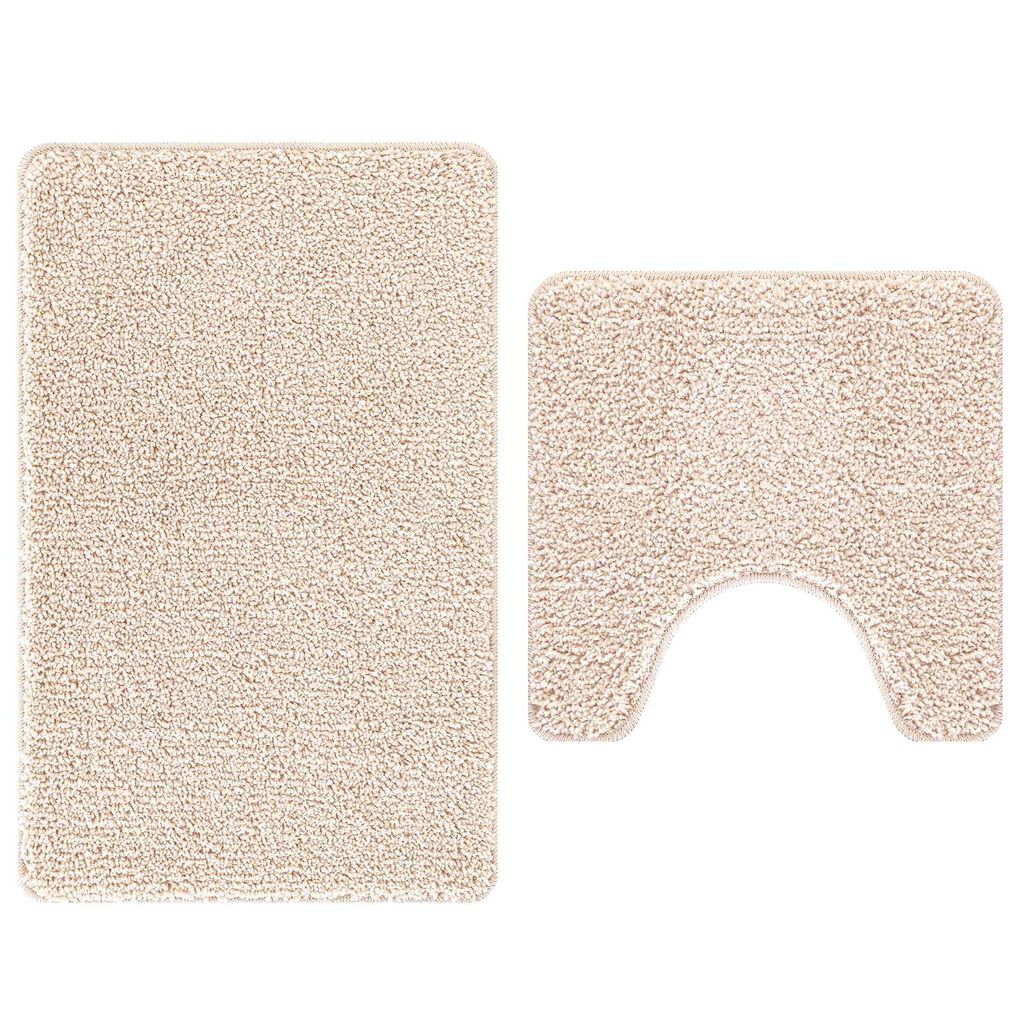 vidaXL Πατάκι μπάνιου 2 pcs Κρεμ 50 x 50 cm Πολυπροπυλένιο