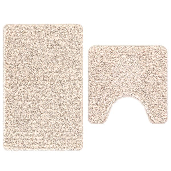vidaXL Πατάκι μπάνιου 2 pcs Κρεμ 50 x 50 cm Πολυπροπυλένιο