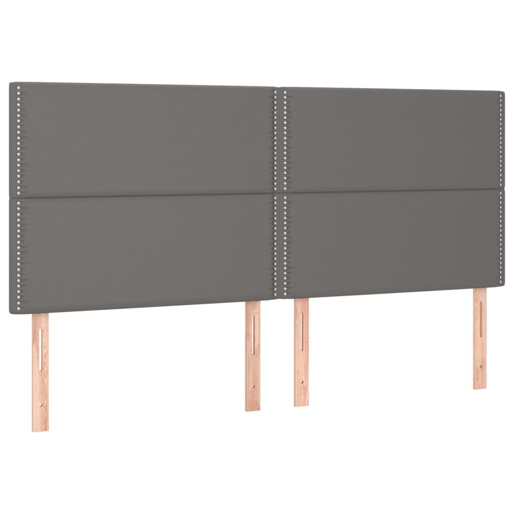 vidaXL Κεφαλάρια Κρεβατιού 4 τεμ. Γκρι80 x 5 x 78/88εκ.Συνθετικό Δέρμα