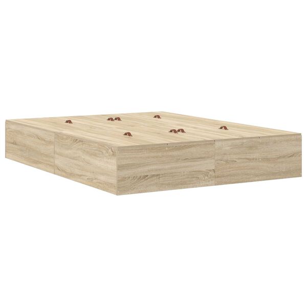 vidaXL Κρεβάτι Αποθήκευσης σε Χρώμα Σοένα 135x190 εκ.