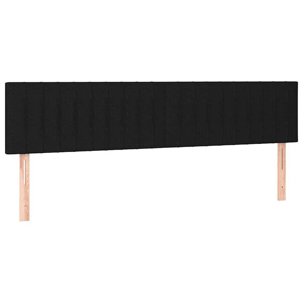 vidaXL Κρεβάτι Boxspring με Στρώμα & LED Μαύρο 120x190 εκ. Υφασμάτινο