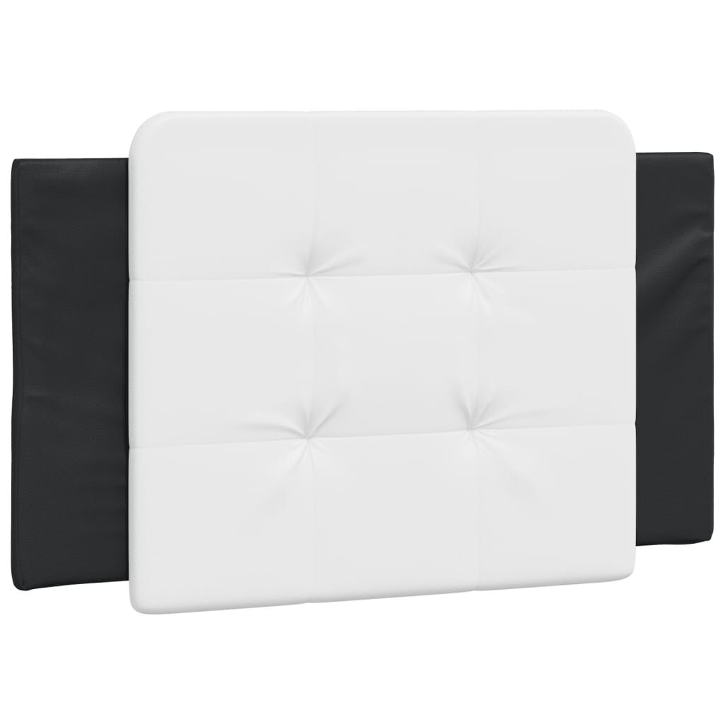 vidaXL Πλαίσιο Κρεβατιού με LED Μαύρο/Λευκό 90x190 εκ. Συνθετικό Δέρμα