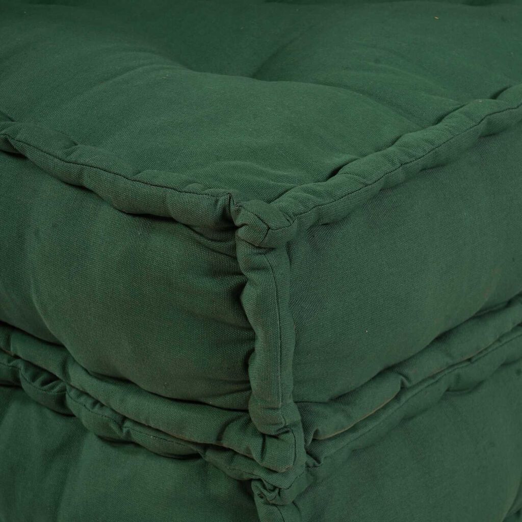 vidaXL Modular Pouffes 2 τεμάχια Πράσινο Ύφασμα