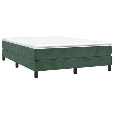 vidaXL Πλαίσιο Κρεβατιού Boxspring Σκούρο Πράσινο 140x200 εκ Βελούδινο