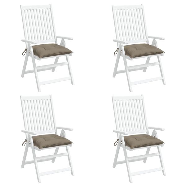 vidaXL Μαξιλάρια Καρέκλας Κήπου 4 τεμ. Taupe 40x40x7 εκ. Υφασμάτινα