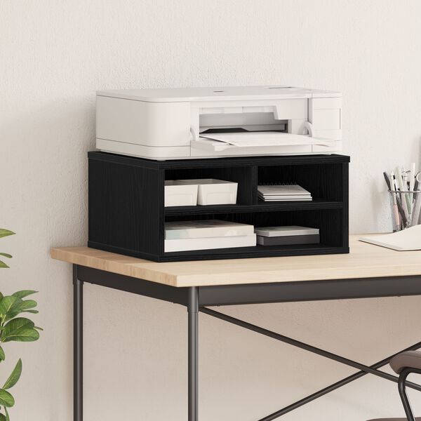 vidaXL Σταντ Εκτυπωτή Μαύρη Δρυς 49x40x22,5 εκ Επεξεργασμένο Ξύλο