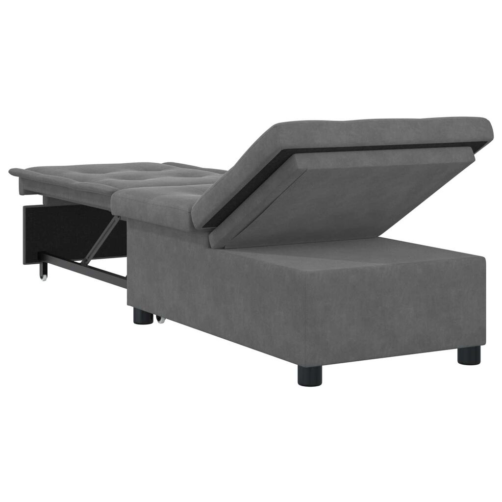vidaXL Κρεβάτι καναπές με τροχούς Σκούρο Γκρι 194 x 50 x 82 εκ.