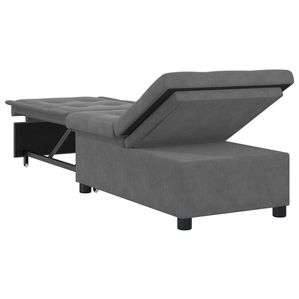 vidaXL Κρεβάτι καναπές με τροχούς Σκούρο Γκρι 194 x 50 x 82 εκ.