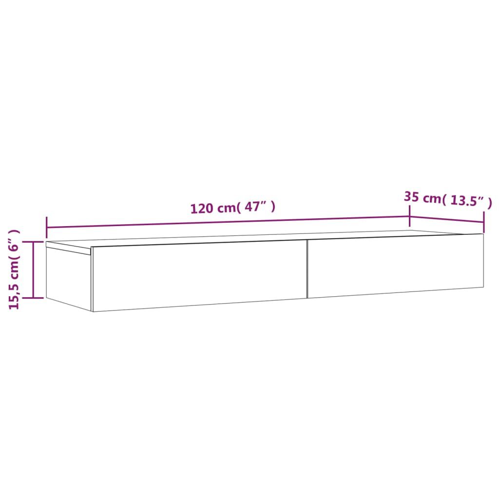 vidaXL Έπιπλο Τηλεόρασης με LED Sonoma Δρυς 120x35x15,5 εκ.