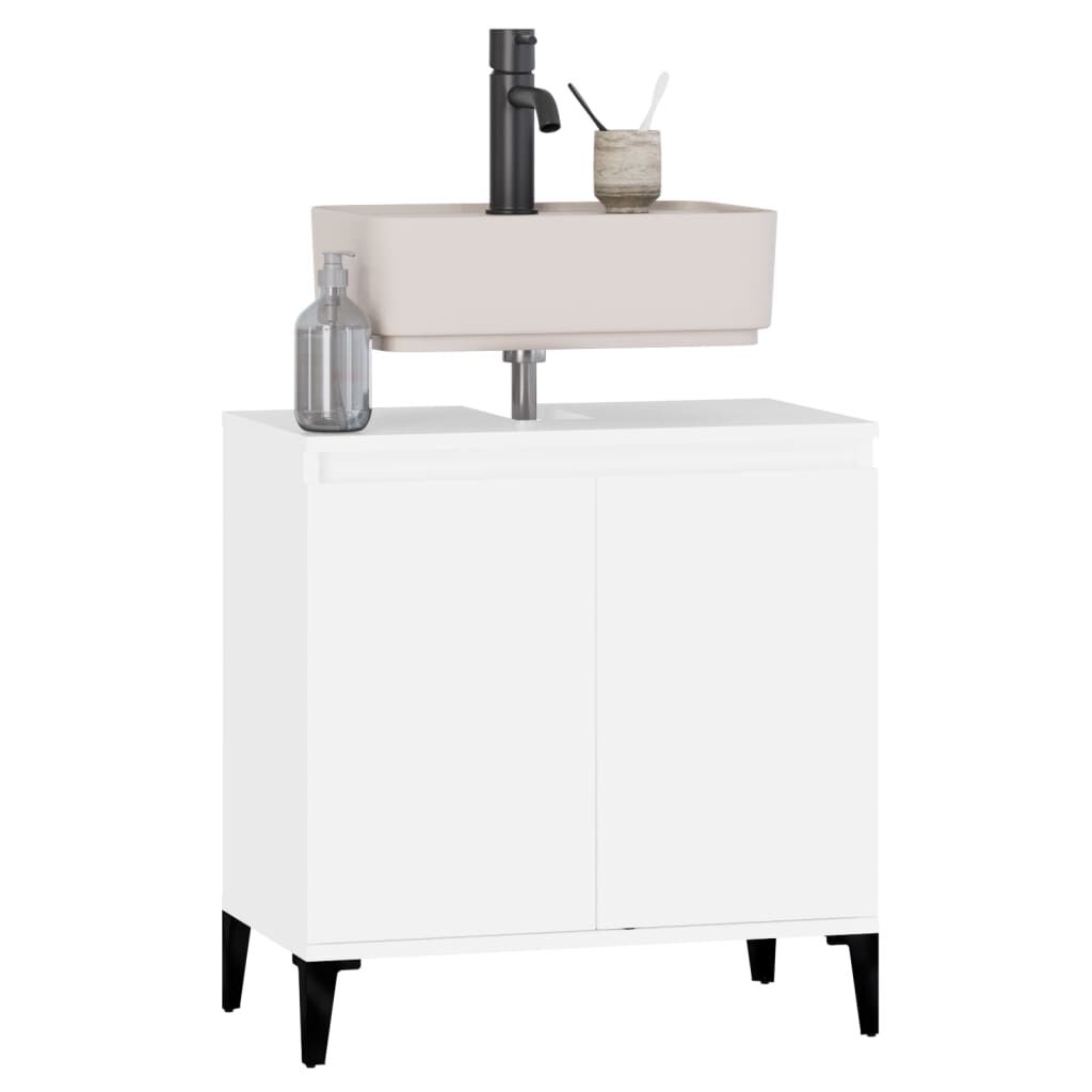 vidaXL Ντουλάπι Νιπτήρα Λευκό 58 x 33 x 60 εκ. από Επεξεργασμένο Ξύλο
