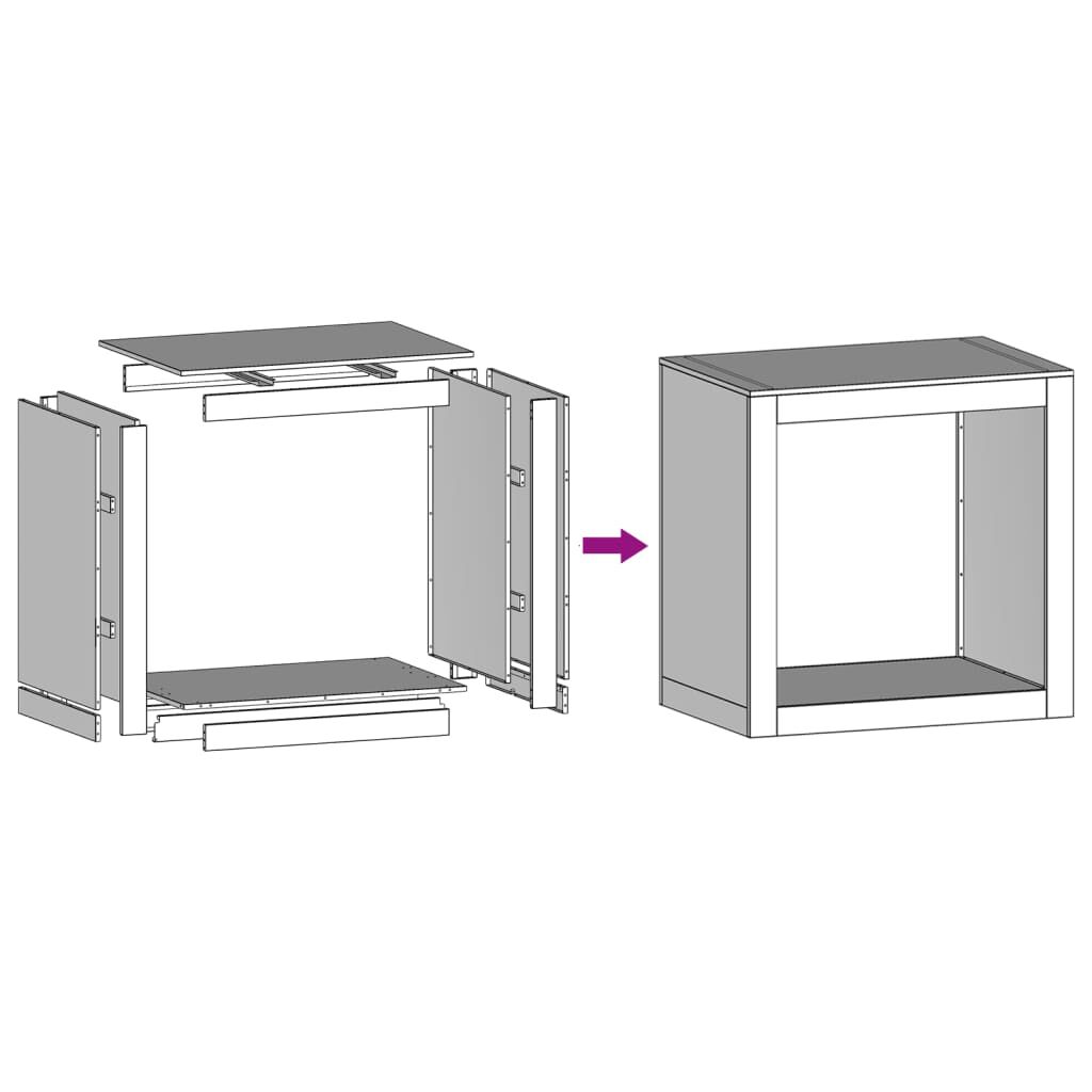 vidaXL Ράφι Καυσόξυλων Ανθρακί 60x40x60 εκ. Ατσάλινο