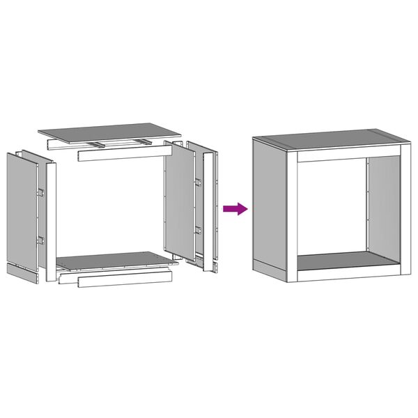 vidaXL Ράφι Καυσόξυλων Ανθρακί 60x40x60 εκ. Ατσάλινο
